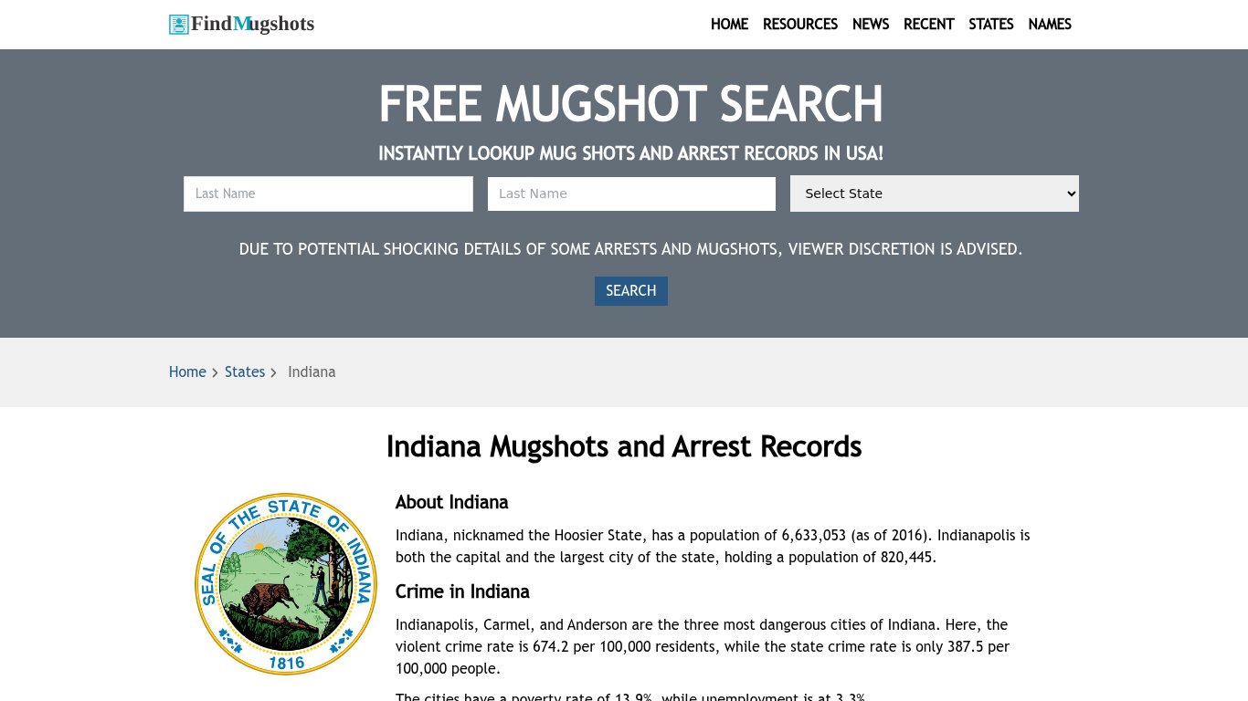 Find Indiana Mugshots - Find Mugshots